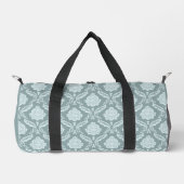 Rococo-Damask-Muster Enteneiblau+Türkis Duffle Bag (Vorderseite)