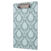 Rococo-Damask-Muster Enteneiblau+Türkis Klemmbrett (Links)