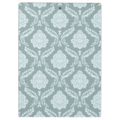 Rococo-Damask-Muster Enteneiblau+Türkis Klemmbrett (Rückseite)