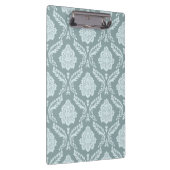 Rococo-Damask-Muster Enteneiblau+Türkis Klemmbrett (Rechts)