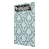 Rococo-Damask-Muster Enteneiblau+Türkis Mini Klemmbrett (Gewinkelt2)