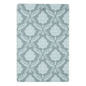 Rococo-Damask-Muster Enteneiblau+Türkis Mini Klemmbrett (Rückseite)