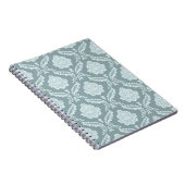 Rococo-Damask-Muster Enteneiblau+Türkis Notizblock (Rechte Seite)