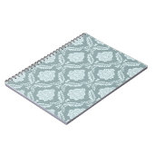 Rococo-Damask-Muster Enteneiblau+Türkis Notizblock (Linke Seite)