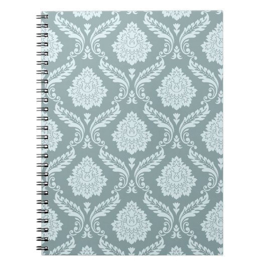Rococo-Damask-Muster Enteneiblau+Türkis Notizblock (Vorderseite)