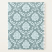 Rococo-Damask-Muster Enteneiblau+Türkis Planer (Rückseite)