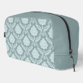 Rococo-Damask-Muster Enteneiblau+Türkis Waschbeutel (Rechte Ecke)