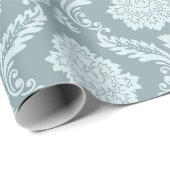 Rococo-Damask-Muster Enteneierblau+Türkis Geschenkpapier (Rolleneckpunkt)