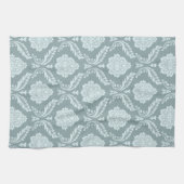 Rococo-Damask-Muster Enteneierblau+Türkis Geschirrtuch (Horizontal)