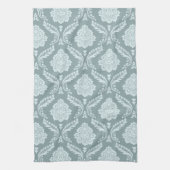 Rococo-Damask-Muster Enteneierblau+Türkis Geschirrtuch (Vertikal)