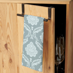 Rococo-Damask-Muster Enteneierblau+Türkis Geschirrtuch