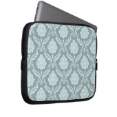 Rococo-Damask-Muster Enteneierblau+Türkis Laptopschutzhülle (Vorne Rechts)