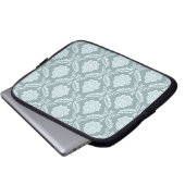 Rococo-Damask-Muster Enteneierblau+Türkis Laptopschutzhülle (Vorne Knopf)