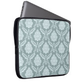Rococo-Damask-Muster Enteneierblau+Türkis Laptopschutzhülle (Vorne Rechts)