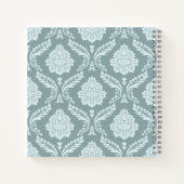 Rococo-Damask-Muster Enteneierblau+Türkis Notizblock (Rückseite)