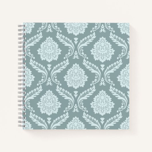 Rococo-Damask-Muster Enteneierblau+Türkis Notizblock (Vorderseite)