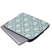 Rococo-Damask-Muster Entengrün+Türkis Laptopschutzhülle (Vorne Knopf)