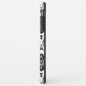 Rococo-Damask-Muster Grau Schwarz Weiß Case-Mate iPhone Hülle (Hinten/Links)