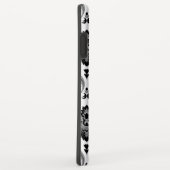 Rococo-Damask-Muster Grau Schwarz Weiß Case-Mate iPhone Hülle (Hinten/Rechts)