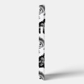 Rococo-Damask-Muster Grau Schwarz Weiß Case-Mate iPhone Hülle (Rückseite / Rechts)