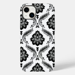Rococo-Damask-Muster Grau Schwarz Weiß Case-Mate iPhone 14 Plus Hülle