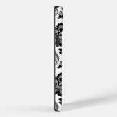 Rococo-Damask-Muster Grau Schwarz Weiß Case-Mate iPhone Hülle (Rückseite / Rechts)