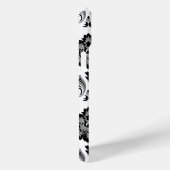 Rococo-Damask-Muster Grau Schwarz Weiß Case-Mate iPhone Hülle (Rückseite / Rechts)