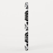 Rococo-Damask-Muster Grau Schwarz Weiß Case-Mate iPhone Hülle (Hinten/Rechts)
