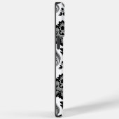 Rococo-Damask-Muster Grau Schwarz Weiß Case-Mate iPhone Hülle (Rückseite / Rechts)
