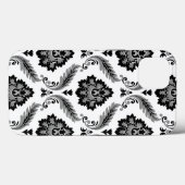 Rococo-Damask-Muster Grau Schwarz Weiß Case-Mate iPhone Hülle (Rückseite (Horizontal))