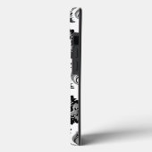 Rococo-Damask-Muster Grau Schwarz Weiß Case-Mate iPhone Hülle (Rückseite / Links)