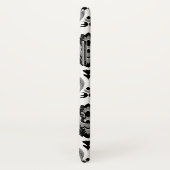 Rococo-Damask-Muster Grau Schwarz Weiß Case-Mate iPhone Hülle (Hinten/Rechts)