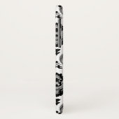 Rococo-Damask-Muster Grau Schwarz Weiß Case-Mate iPhone Hülle (Hinten/Links)