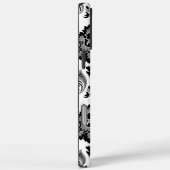 Rococo-Damask-Muster Grau Schwarz Weiß Case-Mate iPhone Hülle (Rückseite / Rechts)