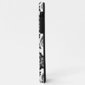 Rococo-Damask-Muster Grau Schwarz Weiß Case-Mate iPhone Hülle (Hinten/Links)