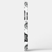 Rococo-Damask-Muster Grau Schwarz Weiß Case-Mate iPhone Hülle (Rückseite / Links)