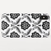 Rococo-Damask-Muster Grau Schwarz Weiß Case-Mate iPhone Hülle (Rückseite (Horizontal))