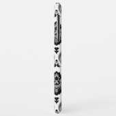 Rococo-Damask-Muster Grau Schwarz Weiß Case-Mate iPhone Hülle (Hinten/Links)