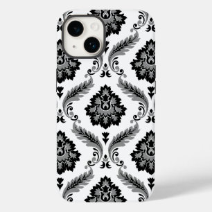 Rococo-Damask-Muster Grau Schwarz Weiß Case-Mate iPhone 14 Hülle