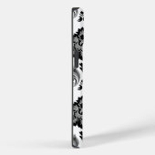 Rococo-Damask-Muster Grau Schwarz Weiß Case-Mate iPhone Hülle (Rückseite / Rechts)