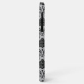 Rococo-Damask-Muster Schwarz auf Grau Case-Mate iPhone Hülle (Hinten/Links)