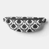 Rococo-Damask-Muster Schwarz auf Weiß Bauchtasche (Ablage )