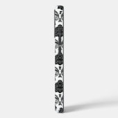 Rococo-Damask-Muster Schwarz auf Weiß Case-Mate iPhone Hülle (Rückseite / Links)