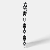 Rococo-Damask-Muster Schwarz auf Weiß Case-Mate iPhone Hülle (Rückseite / Rechts)