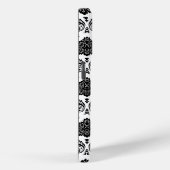 Rococo-Damask-Muster Schwarz auf Weiß Case-Mate iPhone Hülle (Rückseite / Rechts)