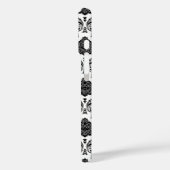Rococo-Damask-Muster Schwarz auf Weiß Case-Mate iPhone Hülle (Rückseite / Links)