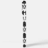 Rococo-Damask-Muster Schwarz auf Weiß Case-Mate iPhone Hülle (Rückseite / Links)