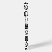 Rococo-Damask-Muster Schwarz auf Weiß Case-Mate iPhone Hülle (Rückseite / Links)