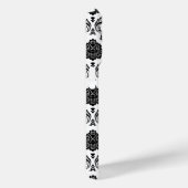 Rococo-Damask-Muster Schwarz auf Weiß Case-Mate iPhone Hülle (Rückseite / Rechts)