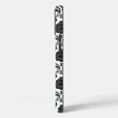 Rococo-Damask-Muster Schwarz auf Weiß Case-Mate iPhone Hülle (Rückseite / Links)